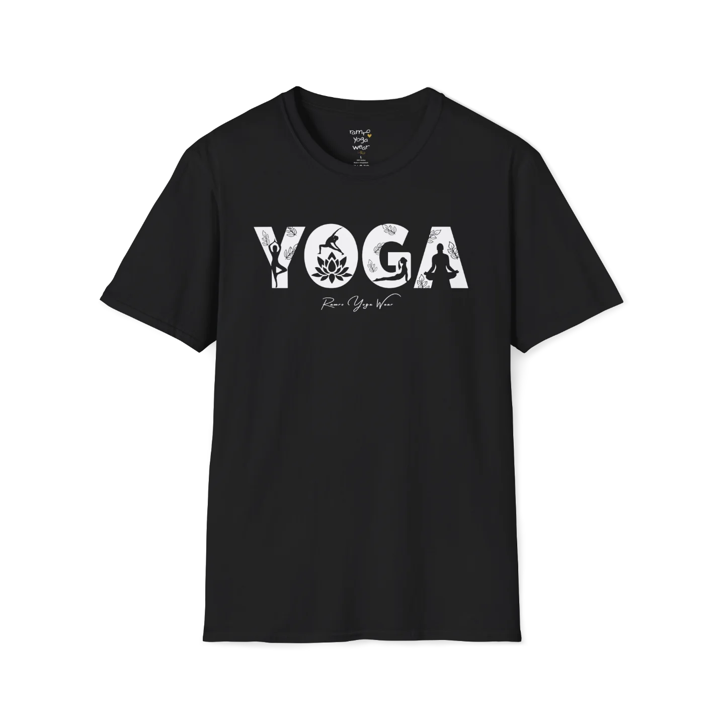 "YOGA" text design — The Vault collection by Ramro Yoga Wear, Black.