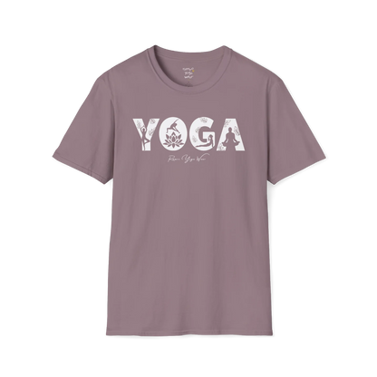 "YOGA" text design — The Vault collection by Ramro Yoga Wear, Paragon.