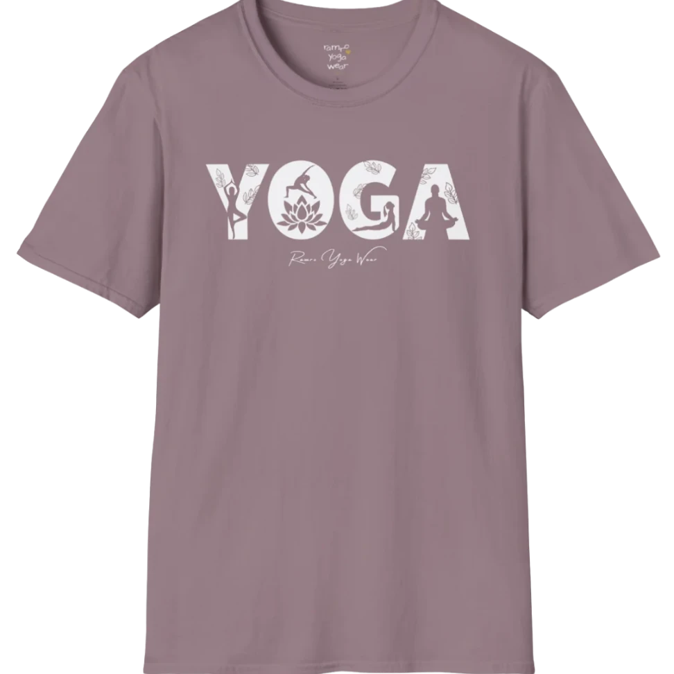 "YOGA" text design, with the text illustrating yoga positions — The Vault collection by Ramro Yoga Wear, Paragon